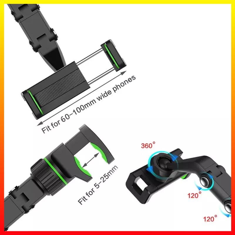 Dudukan Telepon Dapat Disesuaikan 360 Derajat Klip Stabil Universal Car Holder Smartphone Spion Mobil SEAMETAL C4139 - 7RRSGTBK