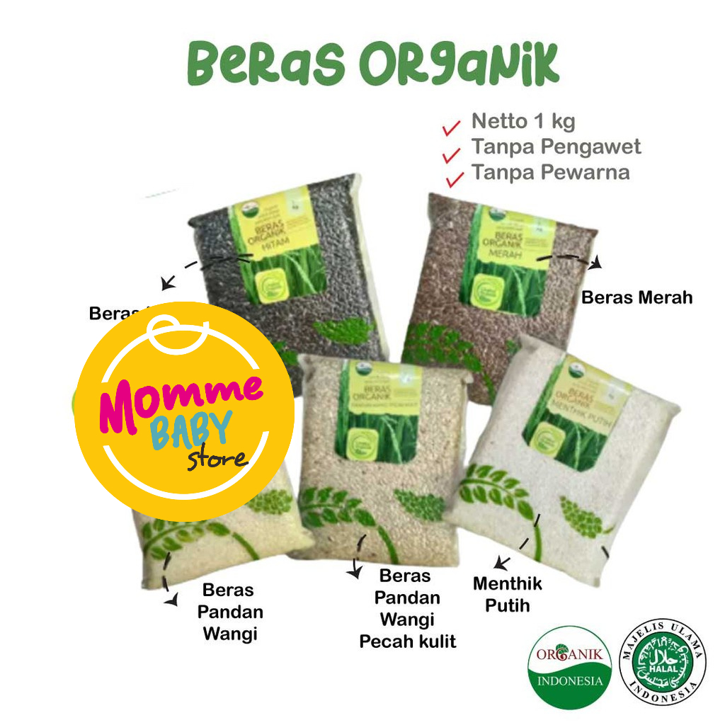 LINGKAR ORGANIK 1 KG Beras Organic 1 Kg Pandan Wangi Putih/Merah/Hitam