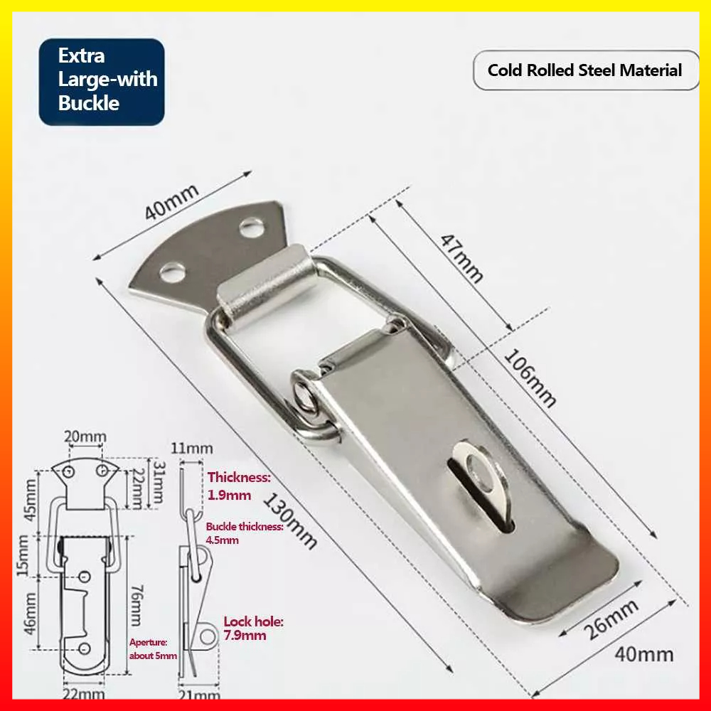 Kunci Gesper Pengait Peti Koper Dapat Disesuaikan Besi Berlapis Nikel Kait Penjepit Toggle Baja Uxcell J107 - 7CSE1USV