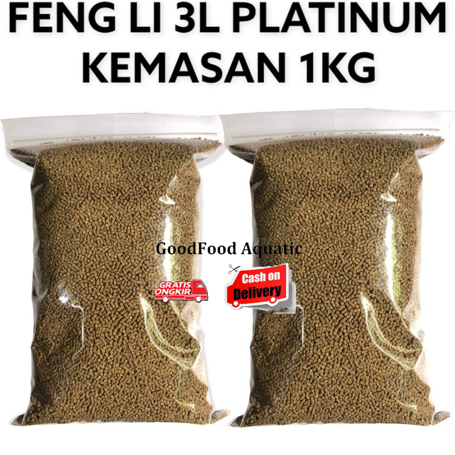 1 KG Feng Li FENGLI 3L / 3M PAKAN IKAN TENGGELAM PELET UDANG LOBSTER AIR TAWAR