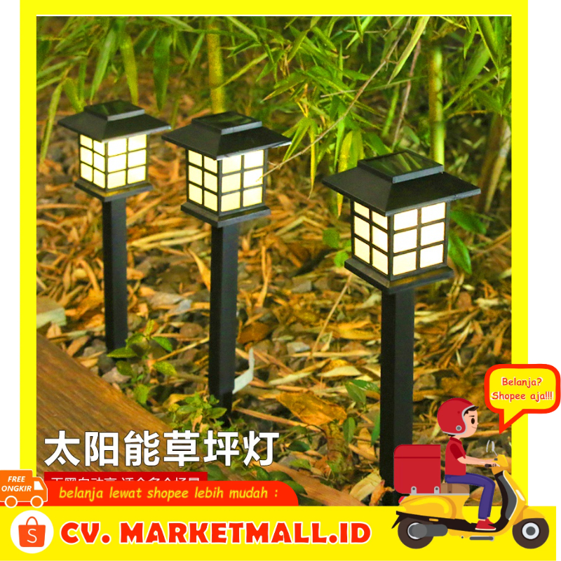 Lampu LED Tancap Tenaga Surya Desain Rumah Kecil Untuk Halaman Rumput Taman Tahan Air 1.2V TaffLED YF-922 - OMLL3RBK