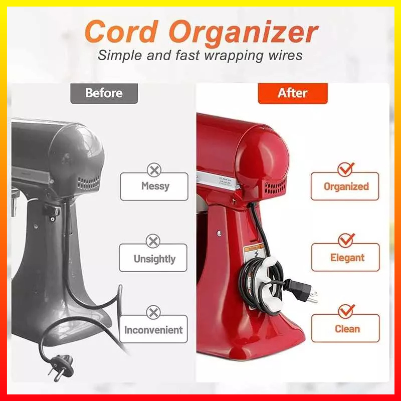 4PCS Klip Manajemen Holder Kabel Organizer Sticky Cord Wrapper for Appliances Exryhon EX4W - 7RUA4UWH