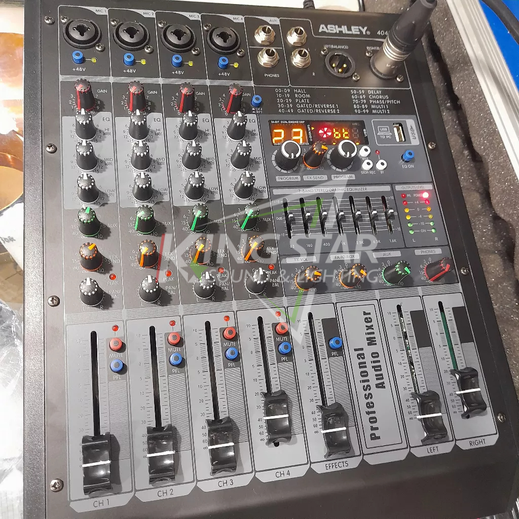 Mixer Ashley 404i Original Bluetooth Eq Soundcard Audio 404 i 4 chanel