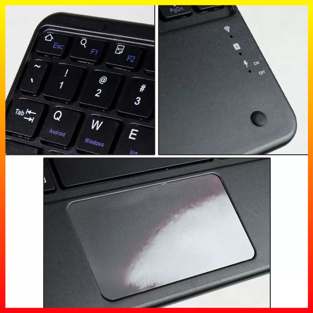 Keyboard Nirkabel Wireless Bluetooth Komputer Tablet PC Macbook 9 Inch with Touchpad Windyoung WD21 - 7CKY0GBK