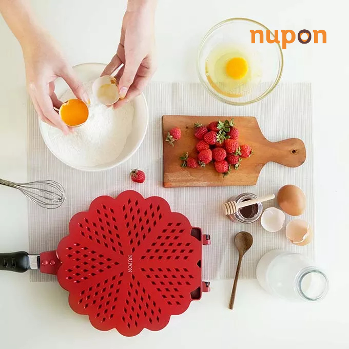 NUPON - Panci Cetakan Kue Waffle Maker Anti Lengket Non-Stick Coating