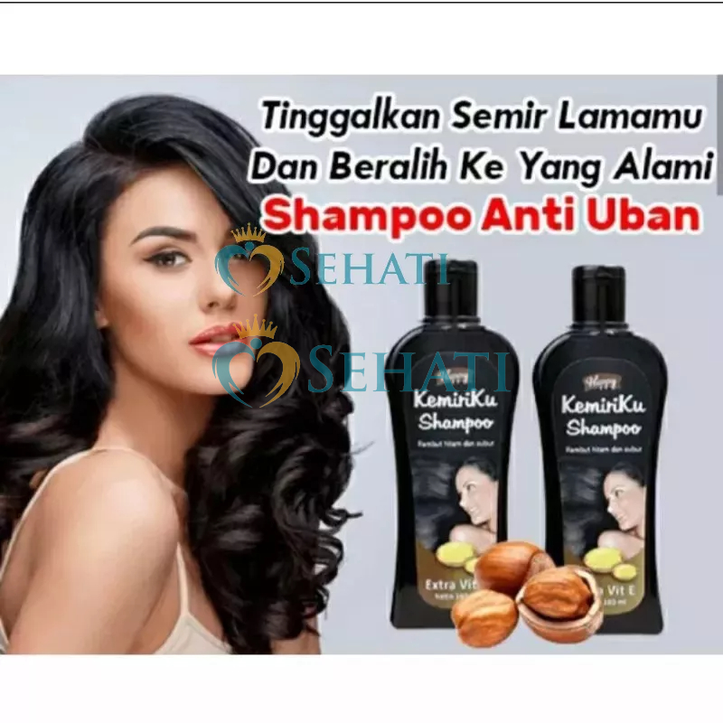 Shampo Penghitam Rambut Penghilang Uban Ketombe Happy Kemiriku