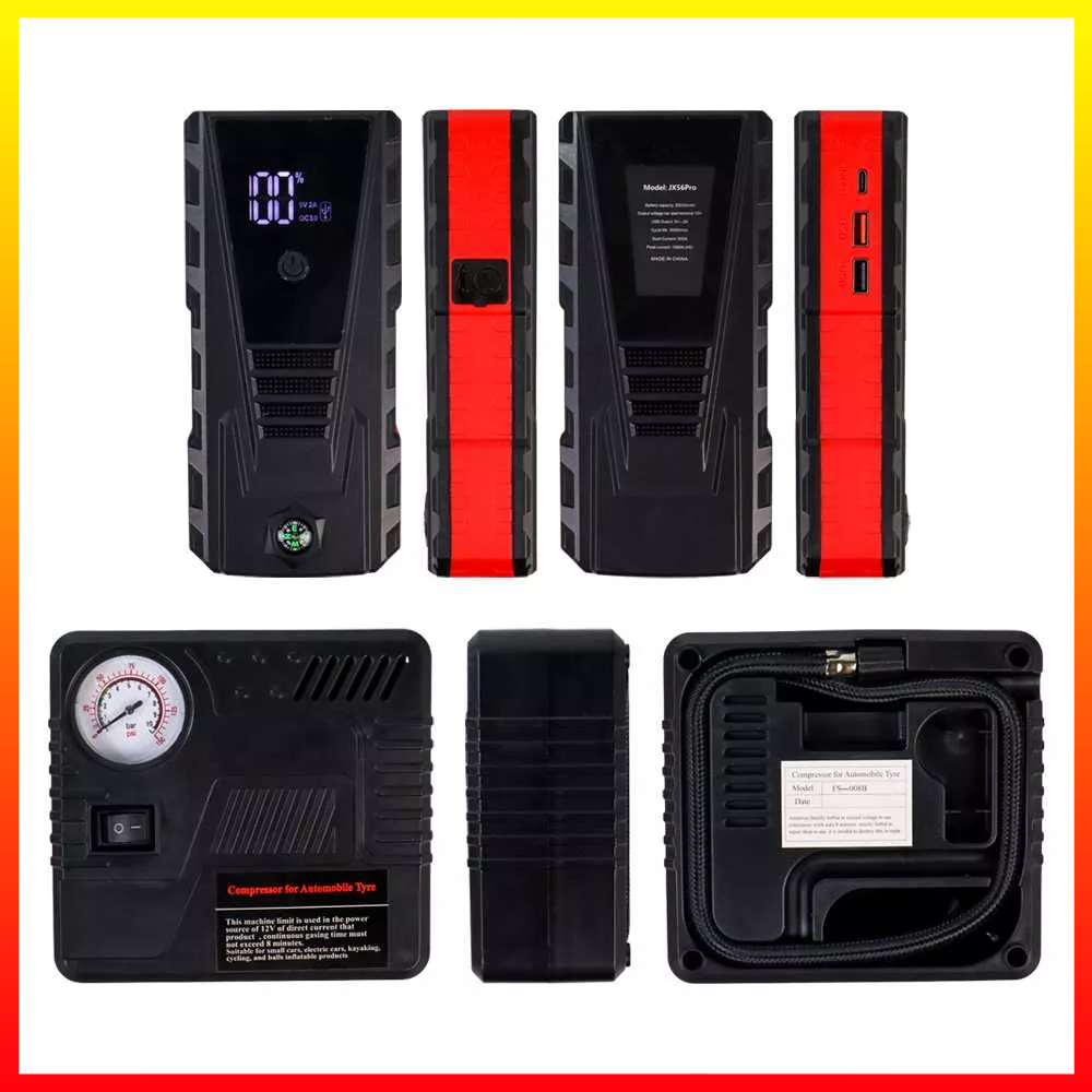 Power Bank Luxury Pengisi Baterai Mobil Portabel Multi Fungsi USB 12v Jump Starter Dan Inflator Pompa Ban 20000mAh JXIANG POWER JX-56Pro