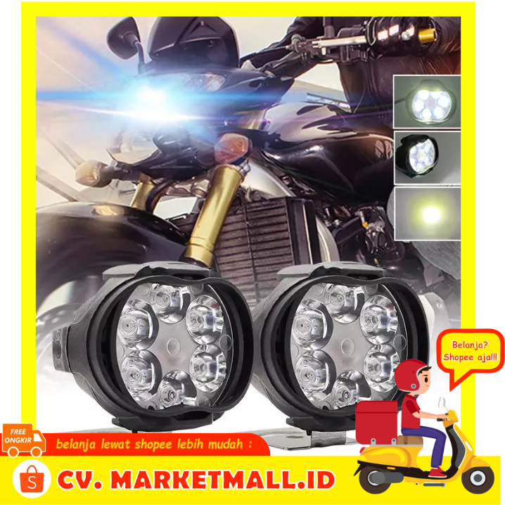 Lampu LED Sorot Kabut Aksesoris Tambahan Sepeda Motor Mobil Skuter 6000K Putih Super Terang MY L5 - 7CRS4ABK