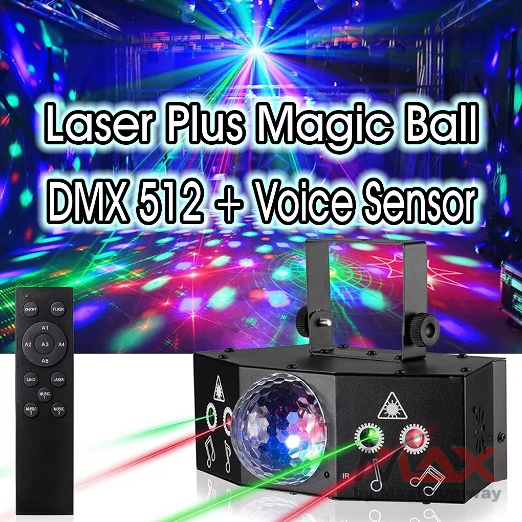 YUNFA Laser Stage plus Magic Ball plus Strobe Sensor suara DMX control Disco Ball lampu sorot panggung Dangdut dan pesta Stage Laser Projector Disco Ball Voice Control Strobe DJ Controller Party Christmas Holiday Club Wedding cafe dangdut Decoration