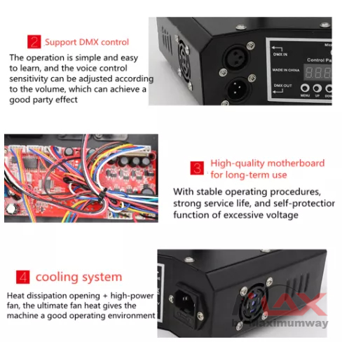 GOVE Stage Laser Projector 6 Eyes DMX Control &amp; Sensor Suara Disco Laser Panggung Lampu sorot Disco bisa otomatis dengan control beat musik DJ Disco Stage Laser Projector Six Eyes RGB Light DMX Sound Actived Patterns Effects Scaner Xmas Home Dance Party