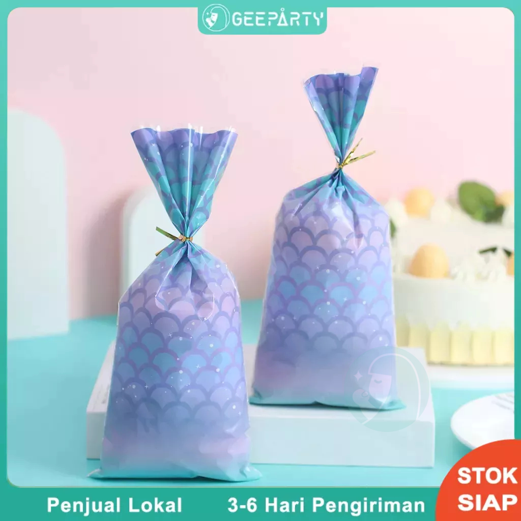 

20 pcs Tas Permen Pesta Bertema Putri Duyung untuk Perlengkapan Dekorasi Pesta Ulang Tahun Anak Tas Hadiah