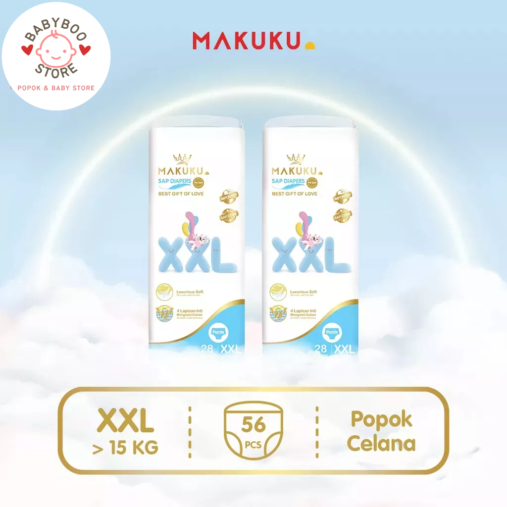 MAKUKU SAP Diapers Procare Pants XXL28 x 2 Pack Popok Celana Premium Lembut Mencegah Ruam Dan Anti Gumpal