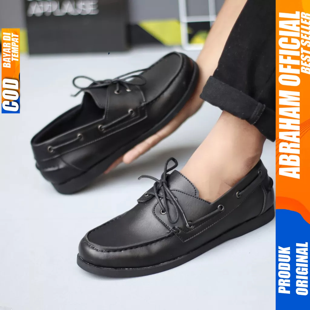 Sepatu Formal Hitam Kerja Pantofel Kulit Pu Pria