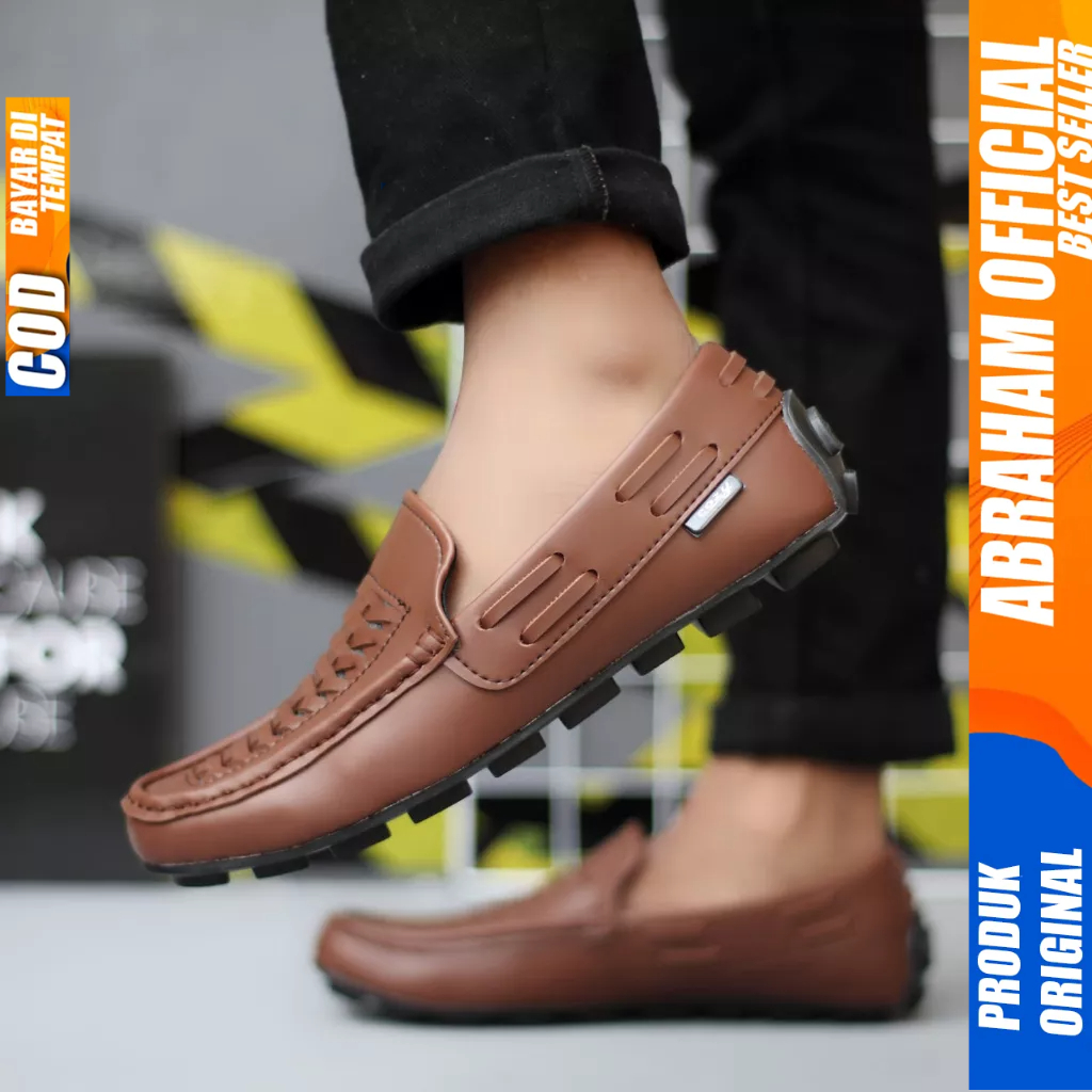 Sepatu Formal Kerja Casual Slop Kulit Pu Pria