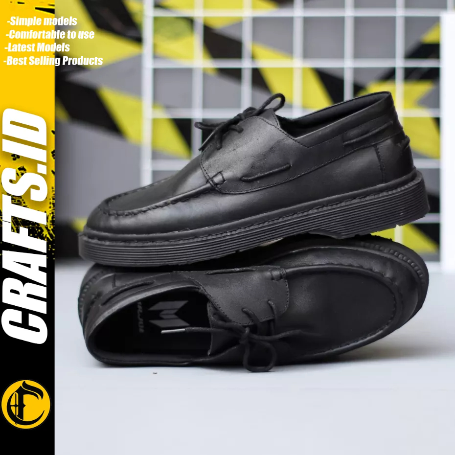 Crafts Sepatu Formal Oxford Pantofel Tali Hitam Pria