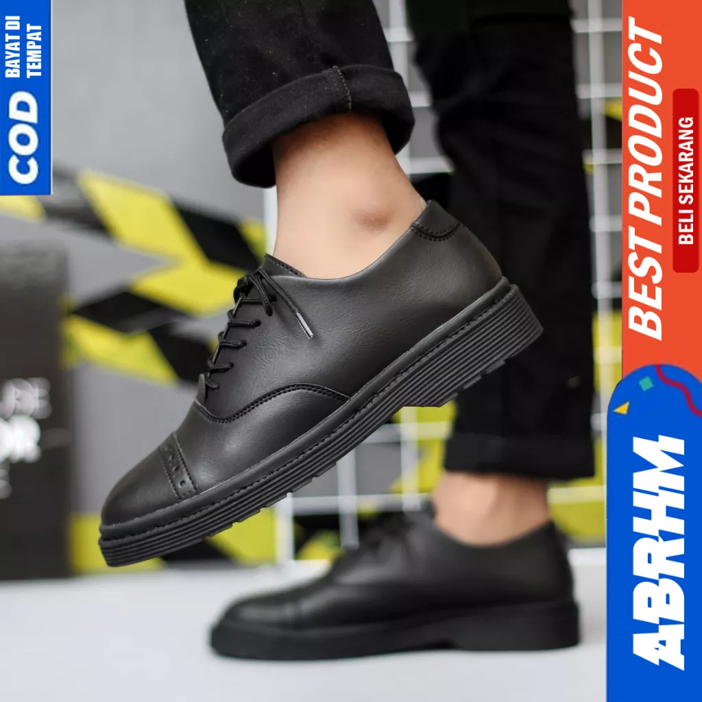 ABRHM Sepatu Docmart Pantofel Formal Hitam Kerja Pria