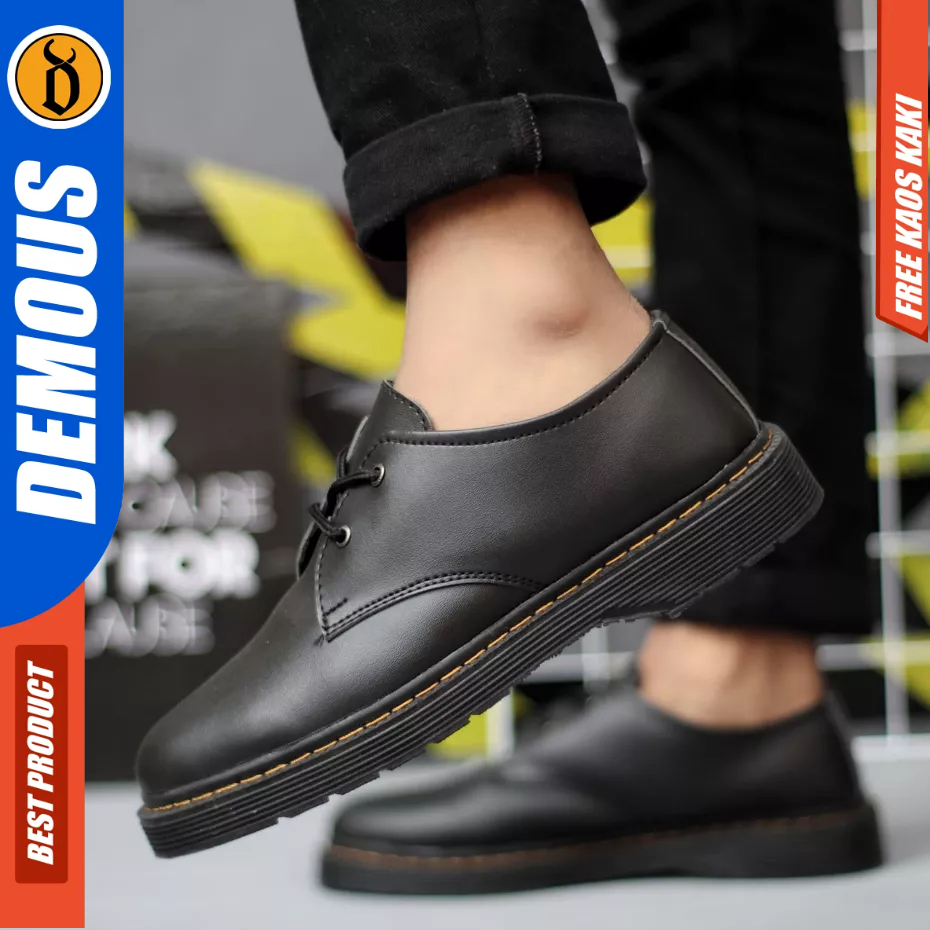 DEMOUS KUSHINA - Sepatu Formal Docmart Hitam Pantofel Kerja Pria