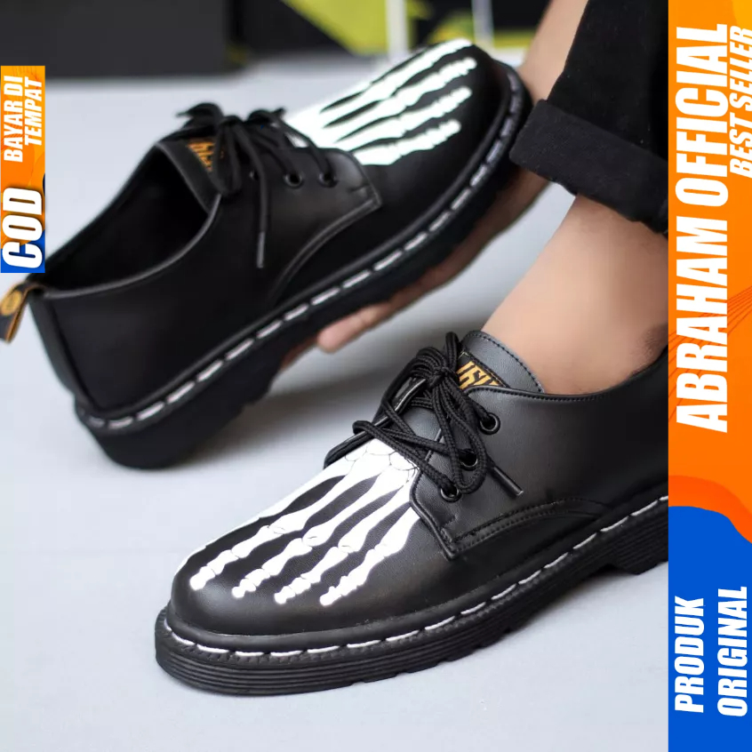 Sepatu Formal Docmart Low Boots Casual Pantofel Kerja Hitam Pria