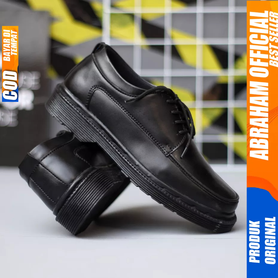 ABRAHAM Sepatu Pantofel Formal Docmart Oxford Hitam Pria