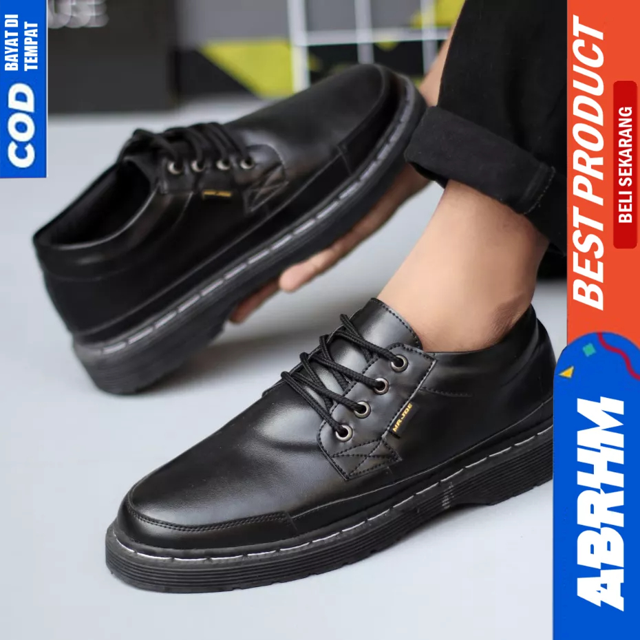 ABRHM Sepatu Docmart Formal Hitam Kerja Pantofel Pria