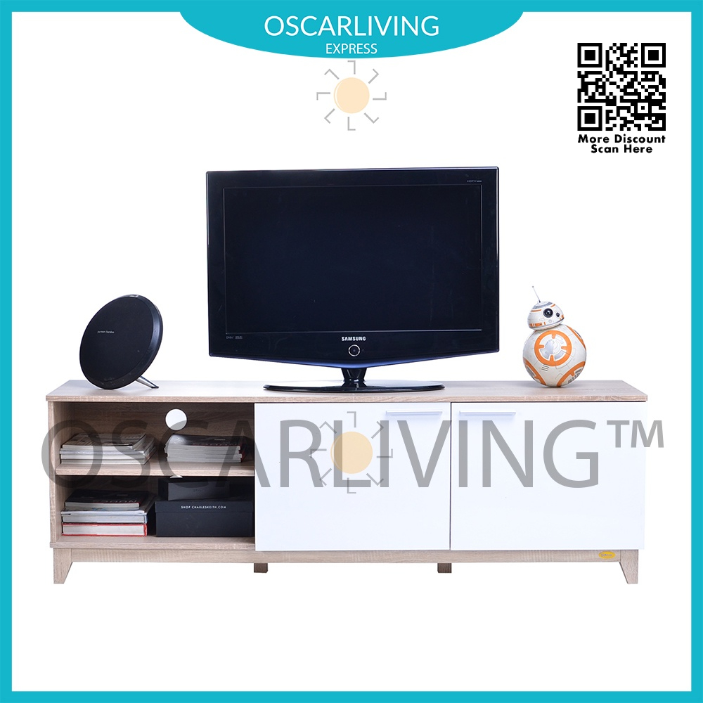Melody Meja TV / Melody Uinita TV Stand / Rak TV Minimalis Uinita Tanpa Kaca - White Glossy [KHUSUS 