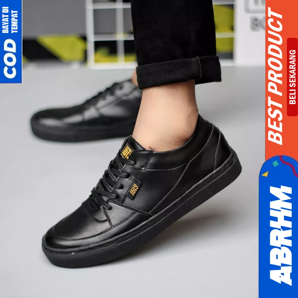 ABRHM Sepatu Casual Formal Hitam Kerja Sneakers Pria