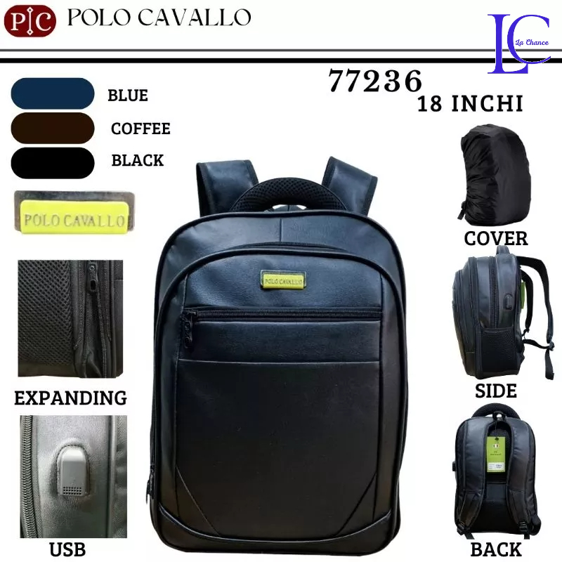 TAS RANSEL KULIT PRIA POLO BACKPACK KULIT PRIA ORIGINAL TAS SEKOLAH RANSEL KERJA LAPTOP COWOK ATAU CEWEK