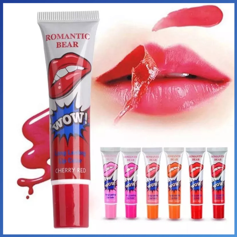 ROMANTIC BEAR Tattoo Lip Peel Off Lipstick Long Lasting Monomola Lipstik AA013
