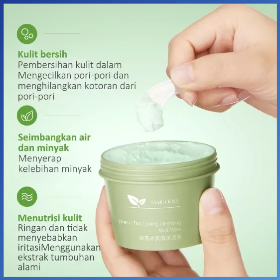 Maigoole Green Tea Clay Mask Masker Wajah Green Tea Pore Clean Clay Mask 100gr
