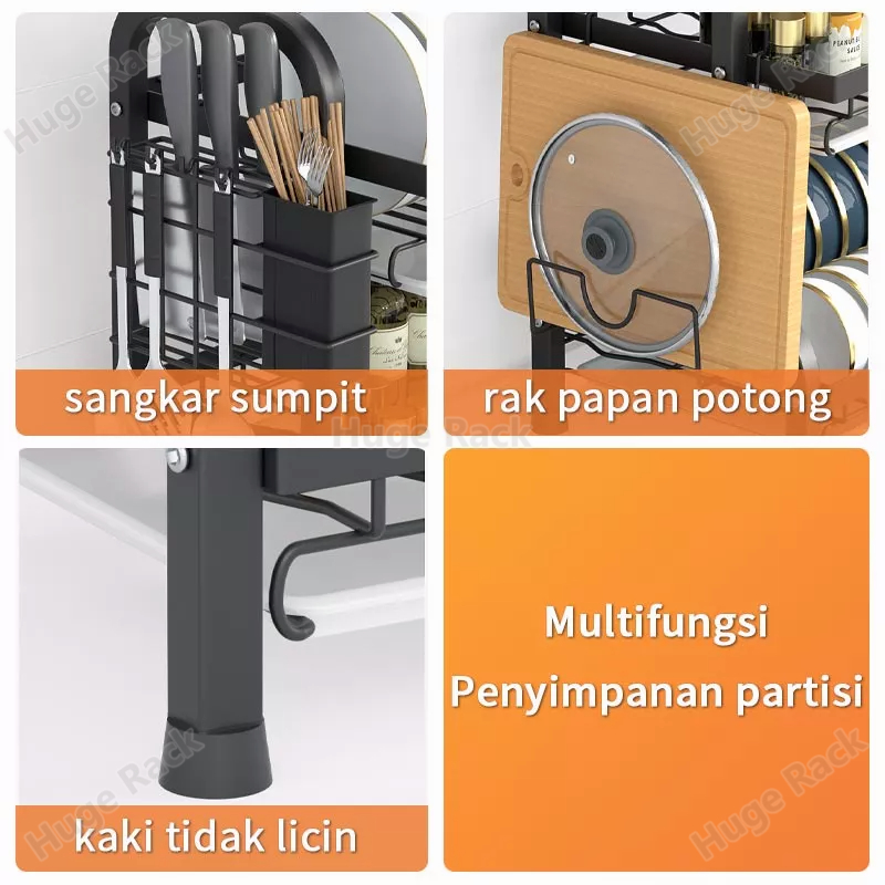 Rak Piring Stainless Steel Rak Piring Wastafel Dapur Rak Pengering Piring Rak Cuci Piring Dish Rack