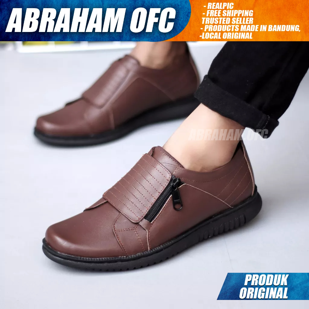 ABRAHAM Sepatu Kulit Formal Hitam Kerja Pria