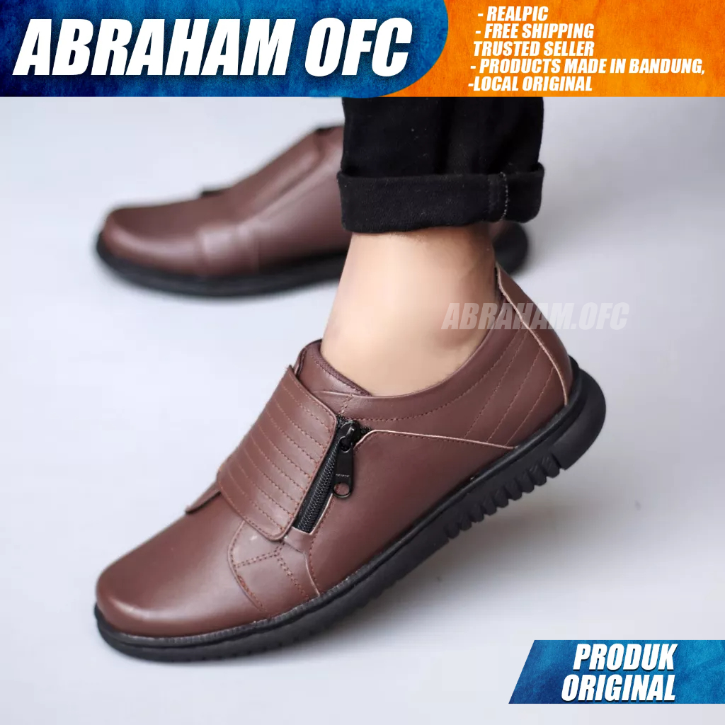 ABRAHAM Sepatu Kulit Formal Hitam Kerja Pria