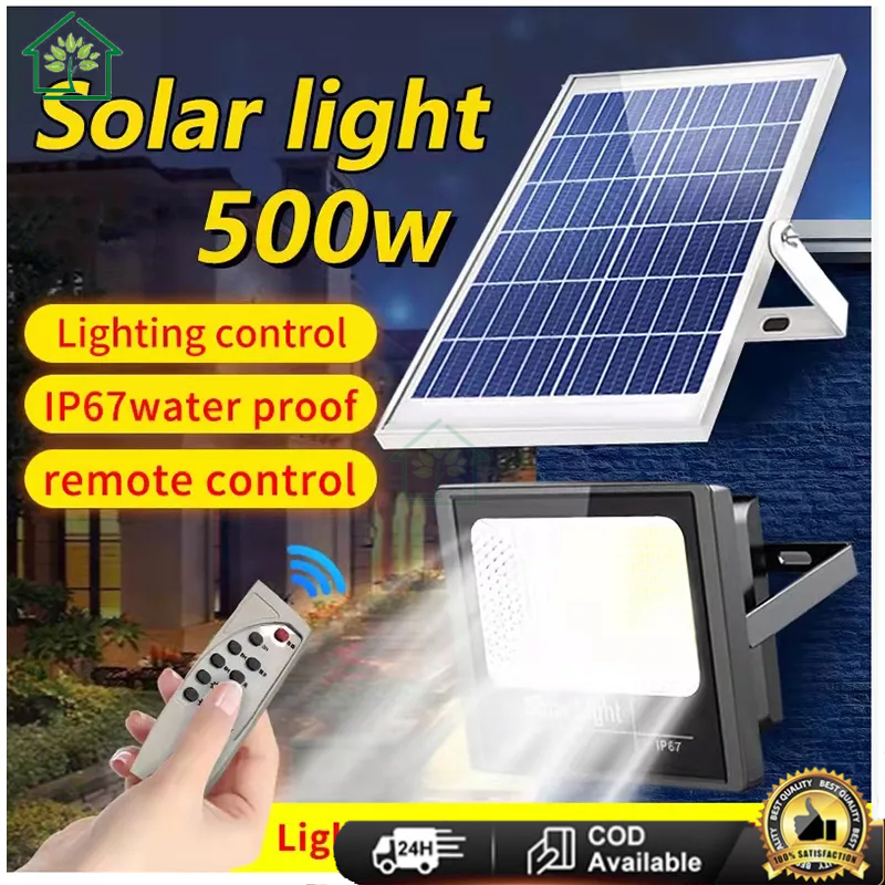 【Harga Minimum】COD New Lampu Sorot Solar Cell /500 Watt Lampu Led Tenaga Matahari / Lampu Panel Sury