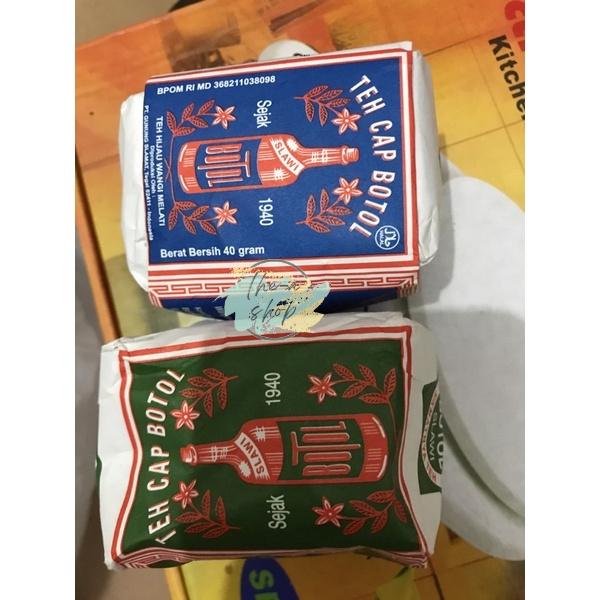 

teh cap botol 40gr bubuk biru hijau