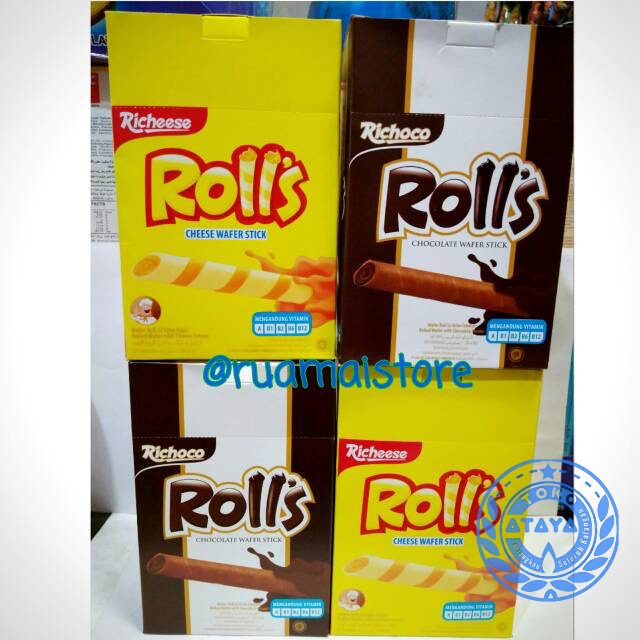 

(BOX) Rolls Richeese Nabati Cokelat / Keju (20 x 8gram) grosir toko snack