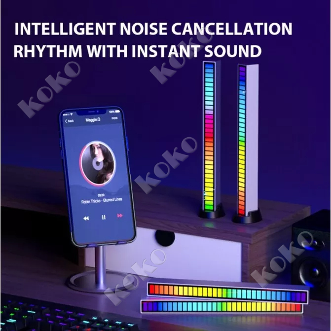 【Penjual Lokal】Lampu ambient mobil Lampu LED RGB Bar Strip Spectrum Audio Indicator Music Sound Control Harga Per 1 Pcs