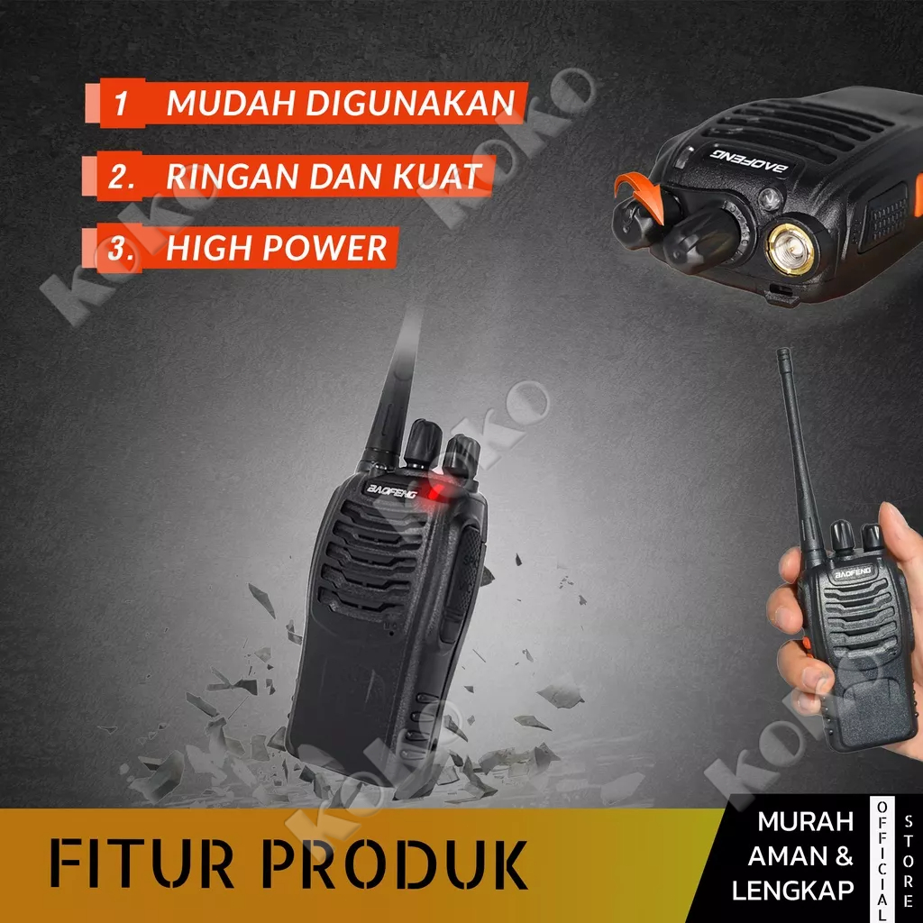 【Penjual Lokal】Handy Talky MERODITH-888S Radio Komunikasi Uhf Walky Talky 1 units Walkie talkie