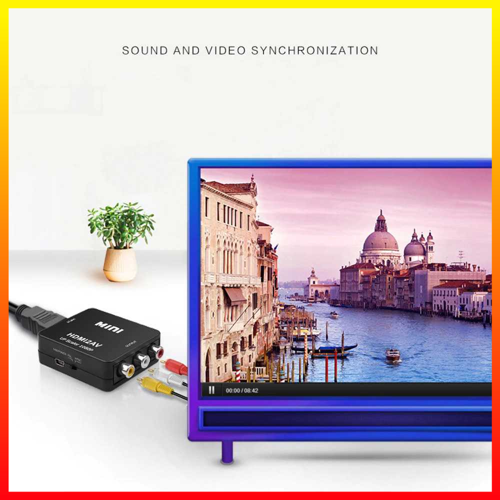 Kualitas Tinggi HDMI ke RCA AV Converter 1080P HDMI AV2 Adaptor Untuk TV PS3 PS4 PC DVD x-box Proyektor HDMI AV Converter Kebidu HDV-M710 - W3VA02BK