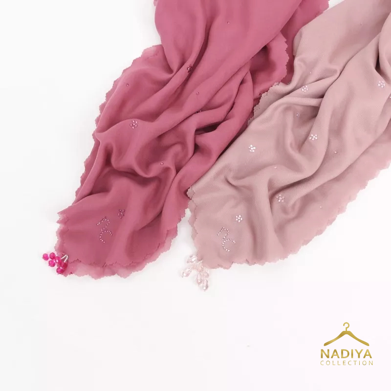 Laudya Cynthia Scarf - Kamiidea Voal Square Crystal Signature Series by Nadiya