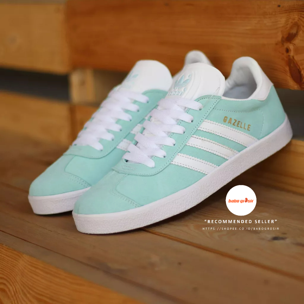 PROMO Sepatu Sneakers Murah | Adidas Gazelle Tosca White Premium TOP Quality, Bahan Kulit, Harga Termurah