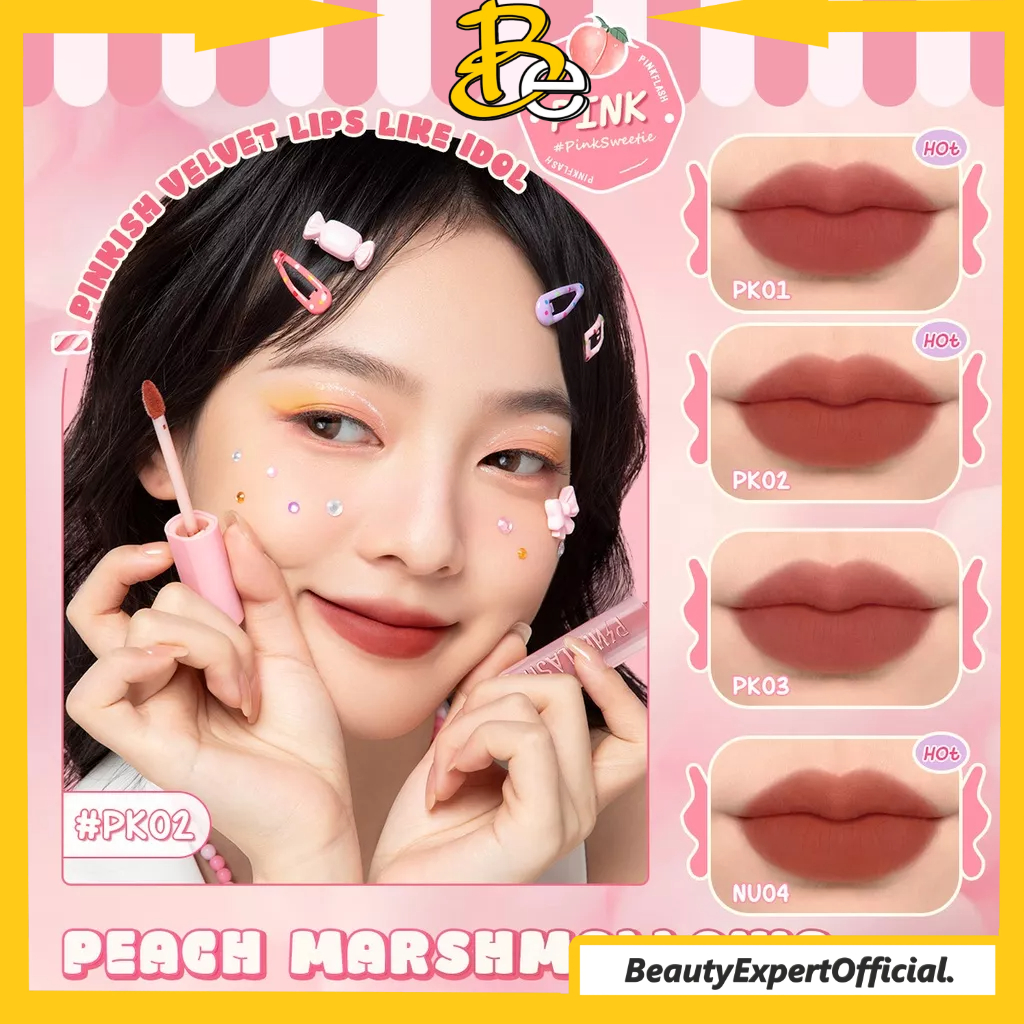 ⭐️ Beauty Expert ⭐️ [NEW] PINKFLASH PinkSweetie Fuzzy-Soft Velvet Matte Lip Clay Lipstik Lightweight High Pigment Lip Mud For Lip &amp; Cheek 21 Colors PF-L16