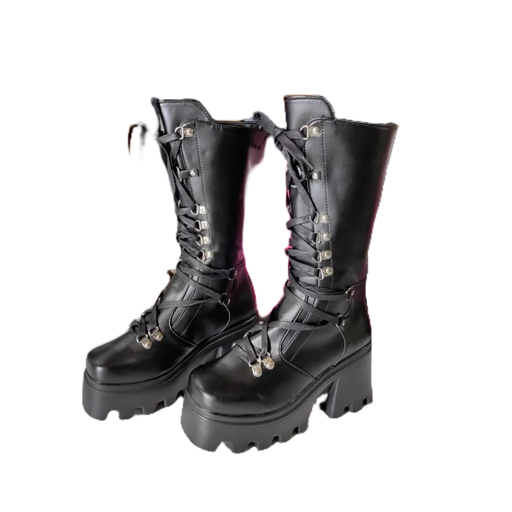 ✅PINKEY P200 SEPATU BOOTS IMPORT WANITA SEPATU MARTIN TINGGI SEBETIS ORI/BLACK