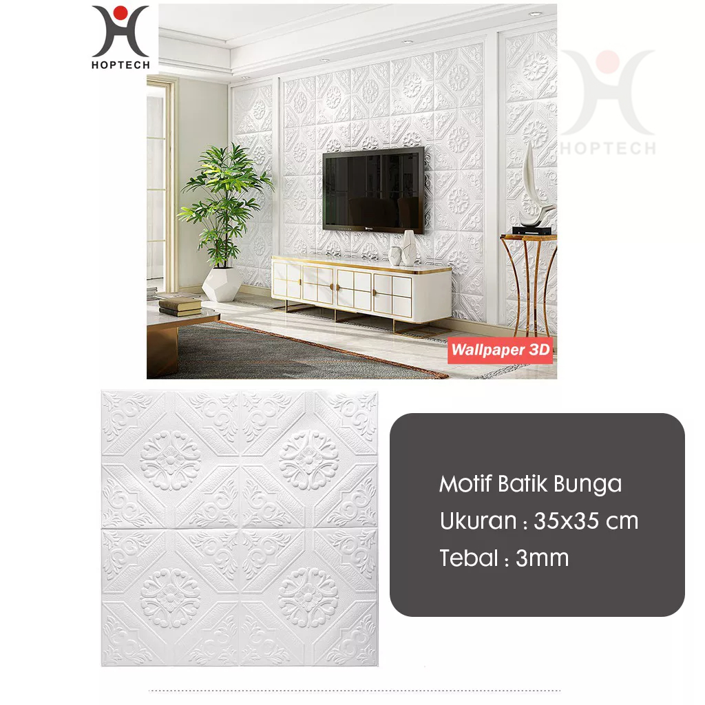 Wallpaper 3D FOAM | Wallpaper Dinding 3D Motif Foam Batik Series More High Quality | Wallfoam Sticker 35x35cm