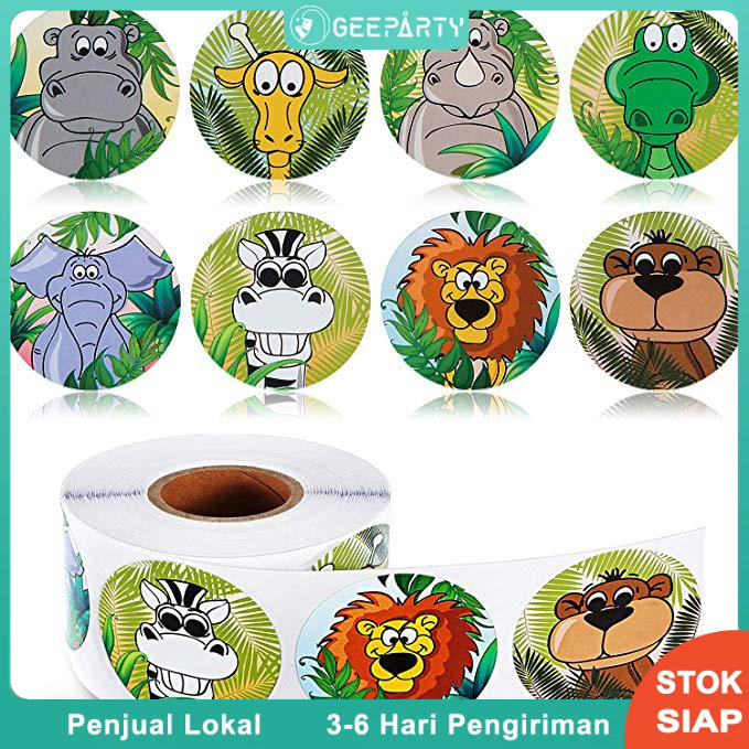 

500 pcs Hewan Tema Stiker/ Untuk Perlengkapan Dekorasi Pesta Ulang Tahun