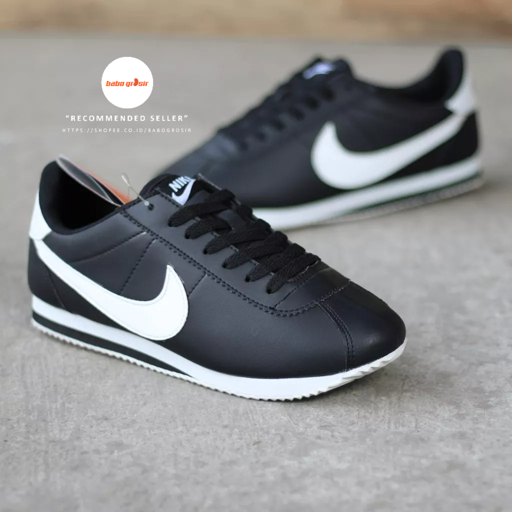 PROMO Nike Cortez Black White Happy Birthday Premium Include Box, Kualitas Mewah, Harga Termurah