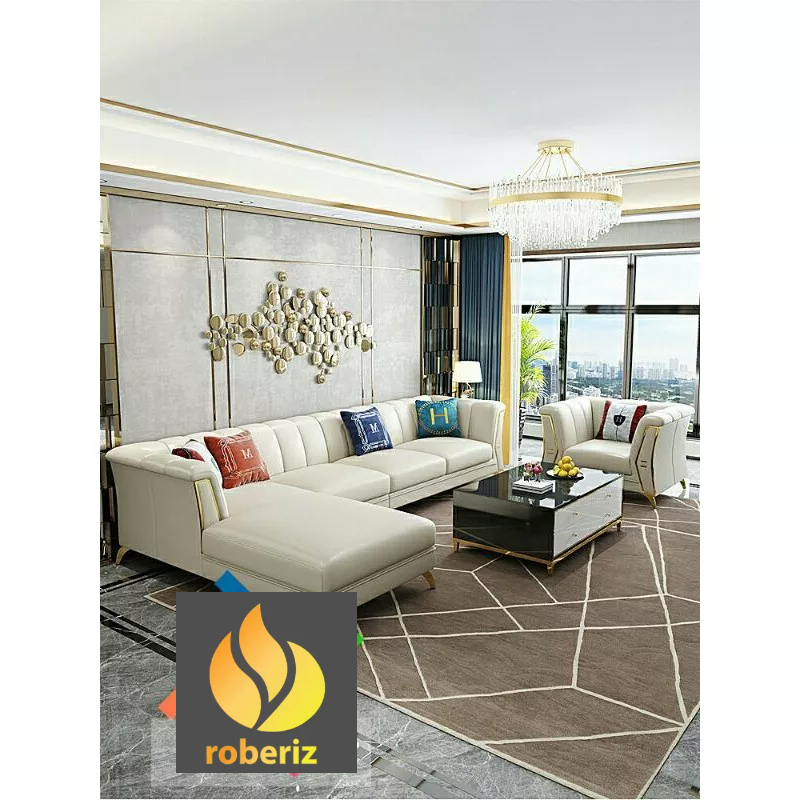 SOFA RUANG TAMU MEWAH FULL KULIT PREMIUM