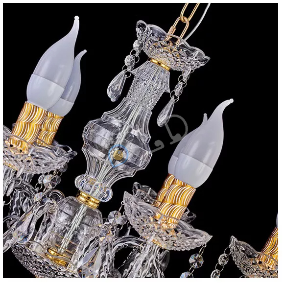 [COD] Lampu Gantung Kristal Akrilik Isi 6/8/8+4 Bohlam Termasuk Bohlam LED Hanging Candlelier Lampu Gantung Dekoras Termasuk 3W Bohlam