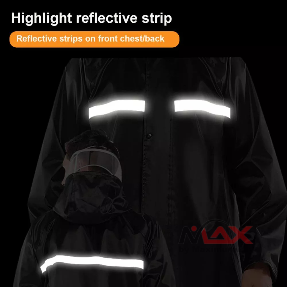 JIE Jas Hujan Motor Setelan Atas Bawah dengan celana pria wanita Set Setelan Jas Hujan Rain Coat bahan tebal anti air kedap air ideal untuk biker bikers pengendara motor cewek cowok laki perempuan Cycling Rain Coat Waterproof Windproof Hiking Camping Rain