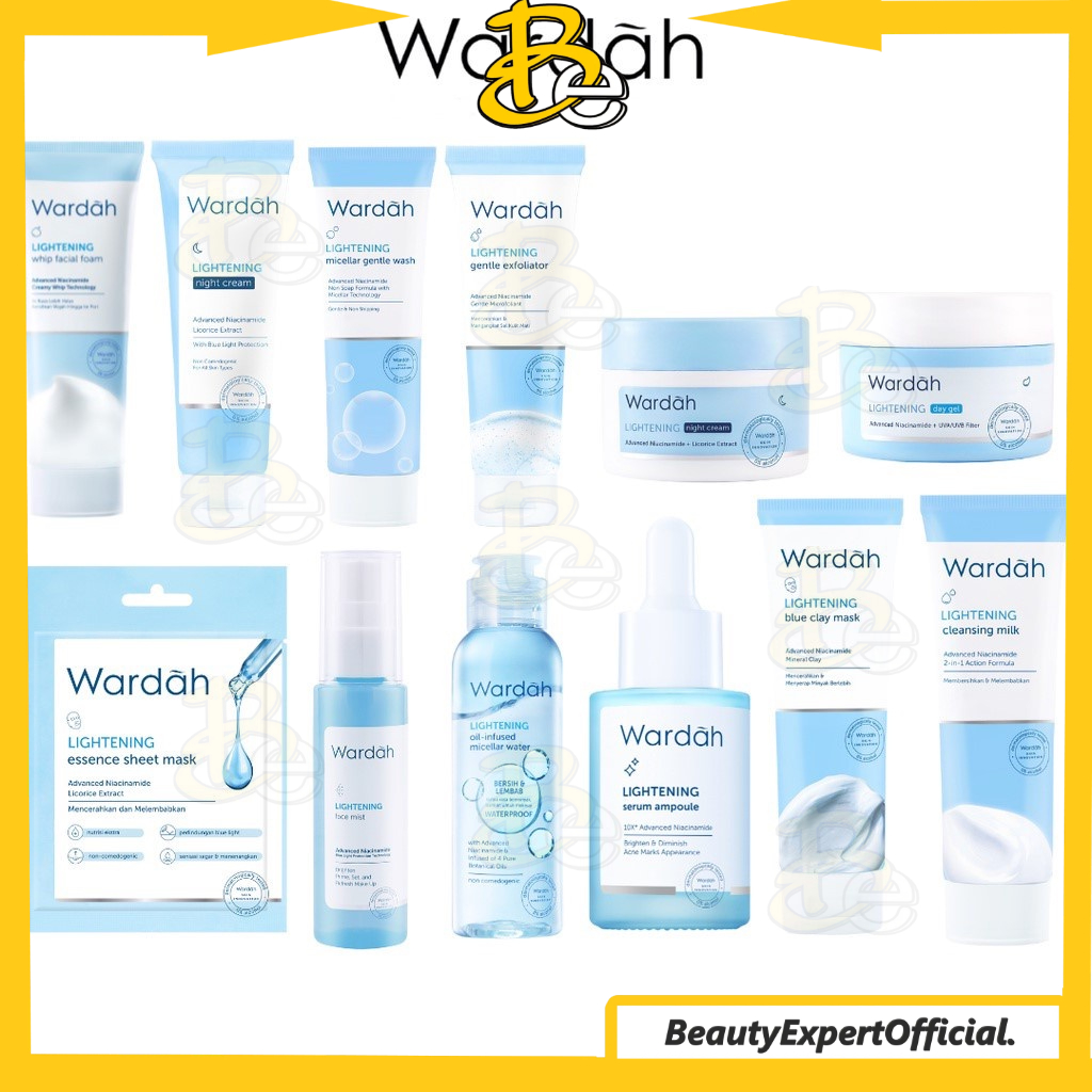 ⭐️ Beauty Expert ⭐️ Wardah Lightening Series | Serum |Toner |Whip Facial | Day &amp; Night Cream | Day Gel|Clay Mask|