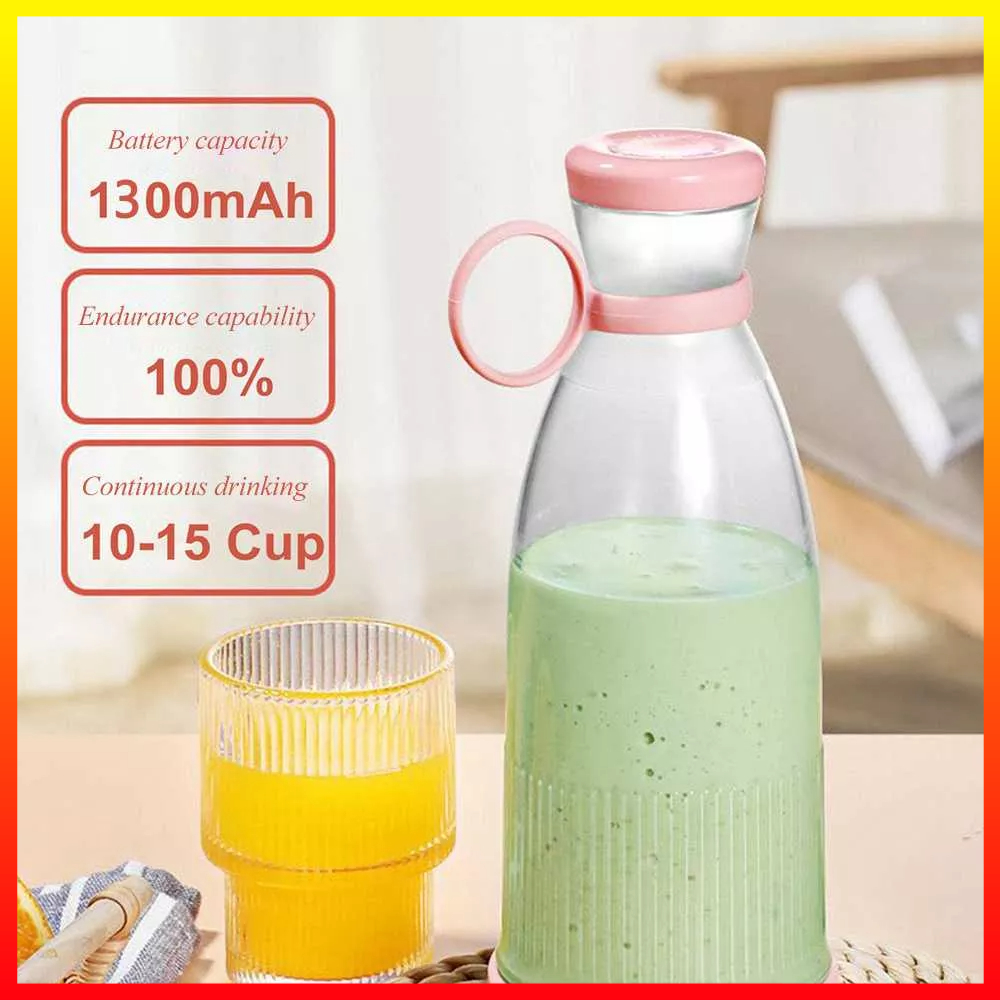 Blender Juicer Botol Smoothie Mixer Buah Extractors Multifungsi Portable Baterai Isi Ulang 1300mAh 380ml WIFER D10294 - 7CHA6XPN